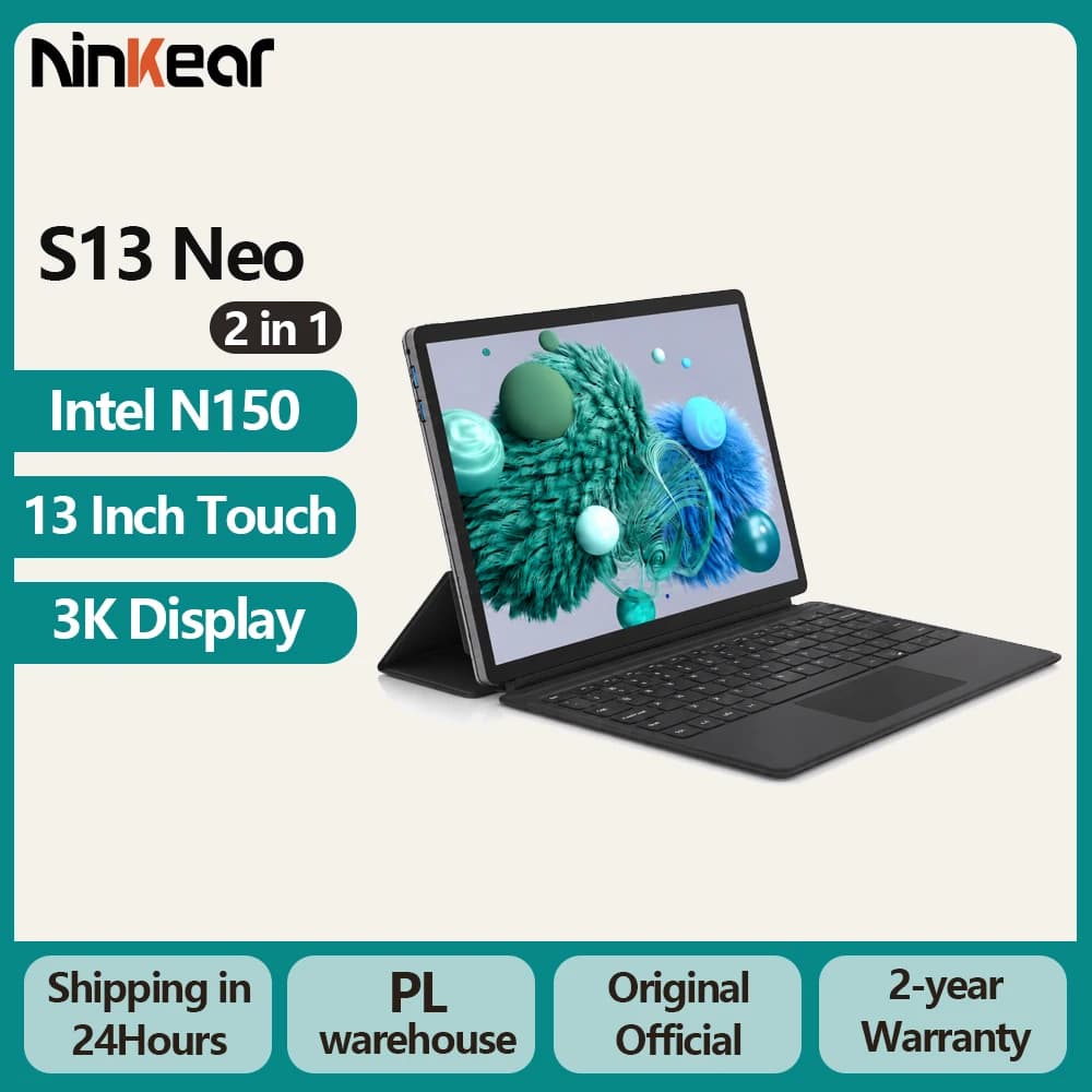 Ninkear S13 2 in 1 Laptop Intel Processor N150 12Gb Ram 512Gb Ssd 13 Inch 3K Touchscreen Windows 11 Tablet Pc Detachable Keyboard Lightweight Notebook Computer