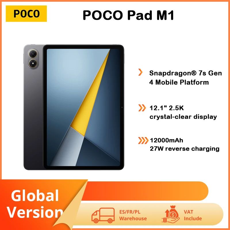 POCO PAD M1 Wifi 8GB 256GB Tablet PC 12.2" 2.5K Display 12000mAh Battery