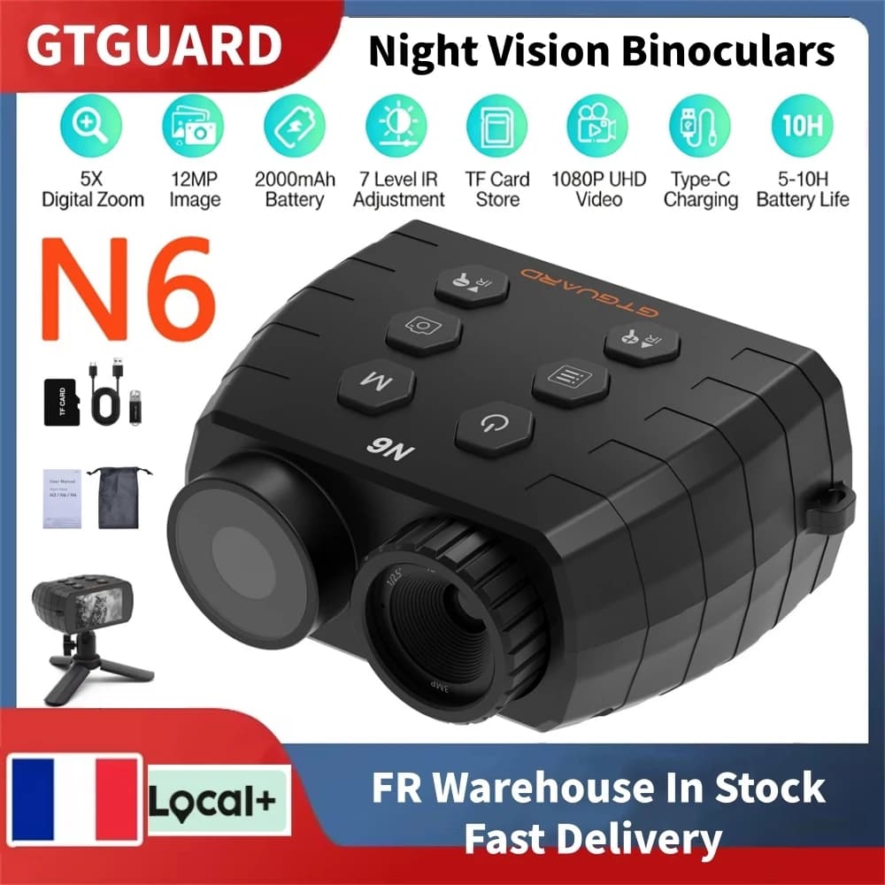 FR In Stock Outdoor Hunting Accessories Night Vision Goggles IR Night-Visions Binoculars 5X Digital Zoom Telescope Day/Night Use