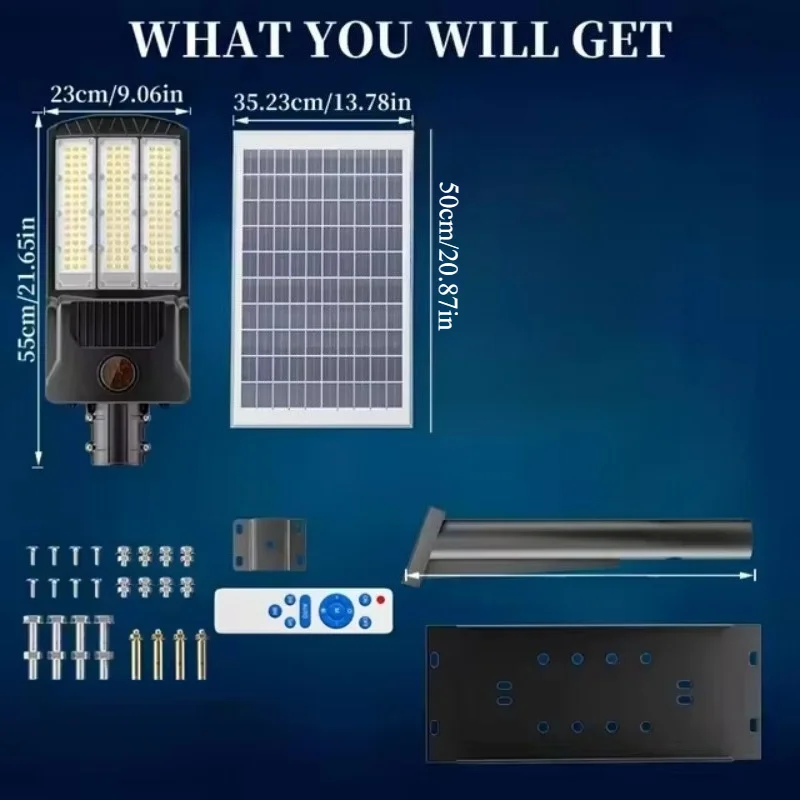 Ultra-Bright Solar Motion Sensor Street Light 8000W | 800000LM, 6500K - Outdoor Security Flood Lamp for Driveway, Garden, Pathwa
