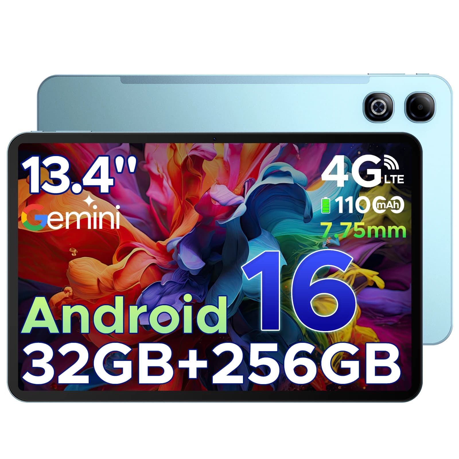 DOOGEE Tab G6 Max 2 in 1 Tablet PC Android 16 Gemini AI 13,4" 11000mAh Battery 32GB(6+26) RAM 256GB ROM Widevine L1 Tablet PC 4G LTE
