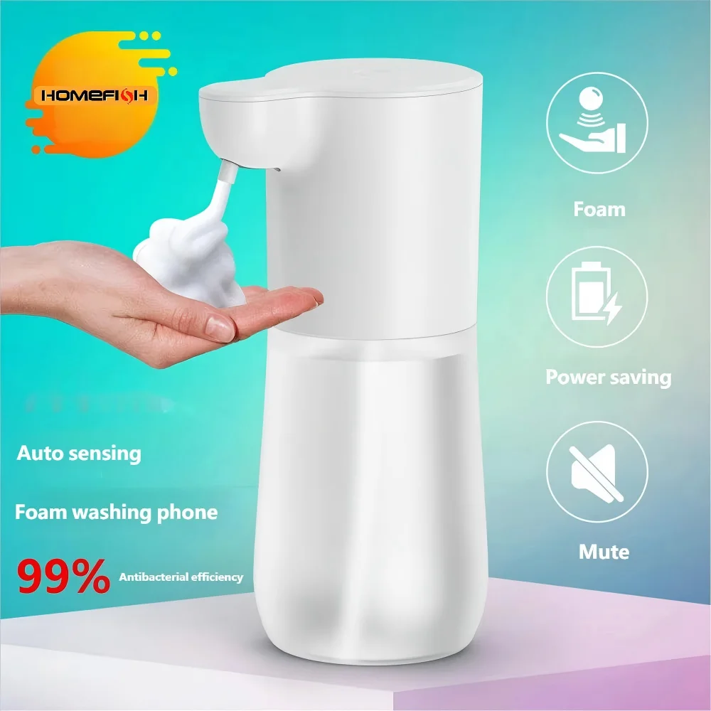 HOMEFISH Smart Sensor Automatic Soap Dispenser 350ml USB Charging Contactless Soap Foam Dispenser Hand Sanitizer Machine
