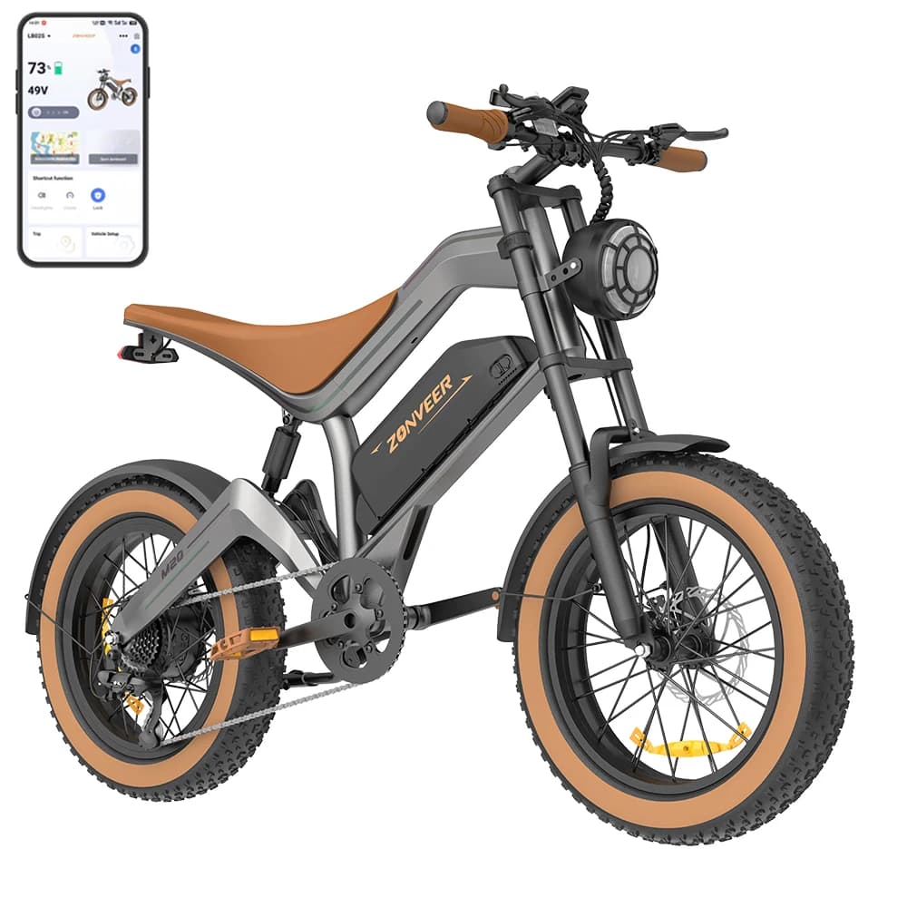 Electric Bike for Adult 1500W Motor 48V 18.2Ah Battery 20x4.0 Fat Tire 7-Speed Lockable Suspension Fork E-Bike with APP