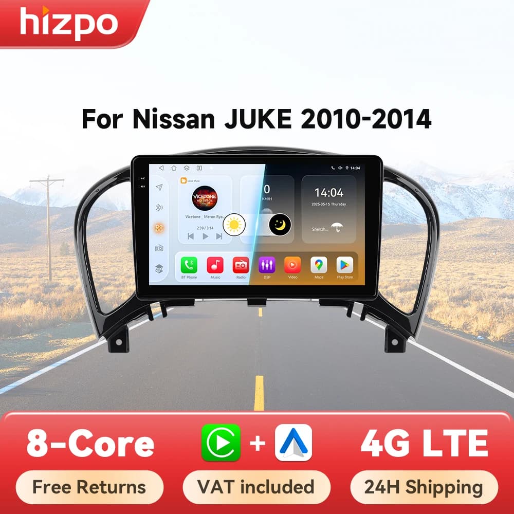 Hizpo Car Radio For Nissan Juke YF15 2010 - 2014 Carplay 4G Multimedia Video Player GPS Autoradio AI Voice 2 Din Android Auto BT