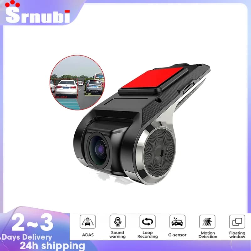 Srnubi Full HD USB ADAS Dash Cam Car DVR Video Recording With Auto Audio Voice Alarm For Android DVD Player Navigation Head Unit