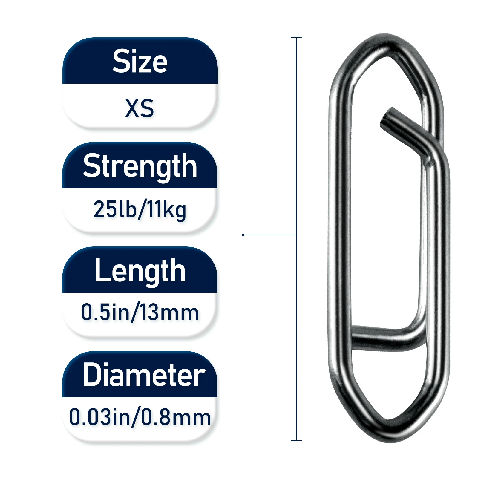 50pc Fishing Snap Power Clip Stainless Steel Speed Clip Quick Change Fast Link Connector for Crankbait Swimbait Minnow