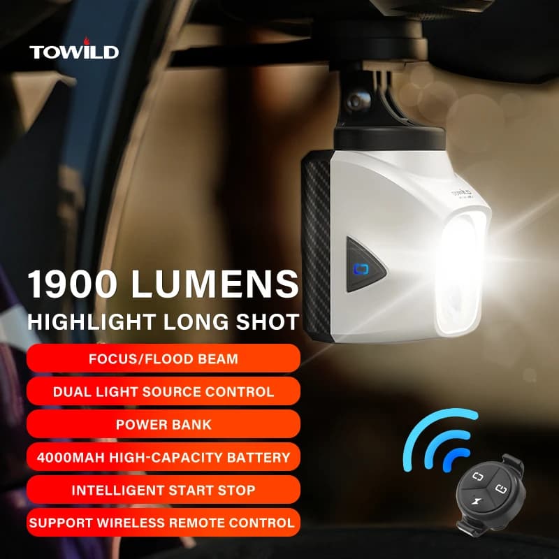 TOWILD DL1200S/DL1700 Bicycle Light With Cut-Off Line Beam1900LM Rechargeable Bike Front Light Power Bank Mtb Cycling Headlights