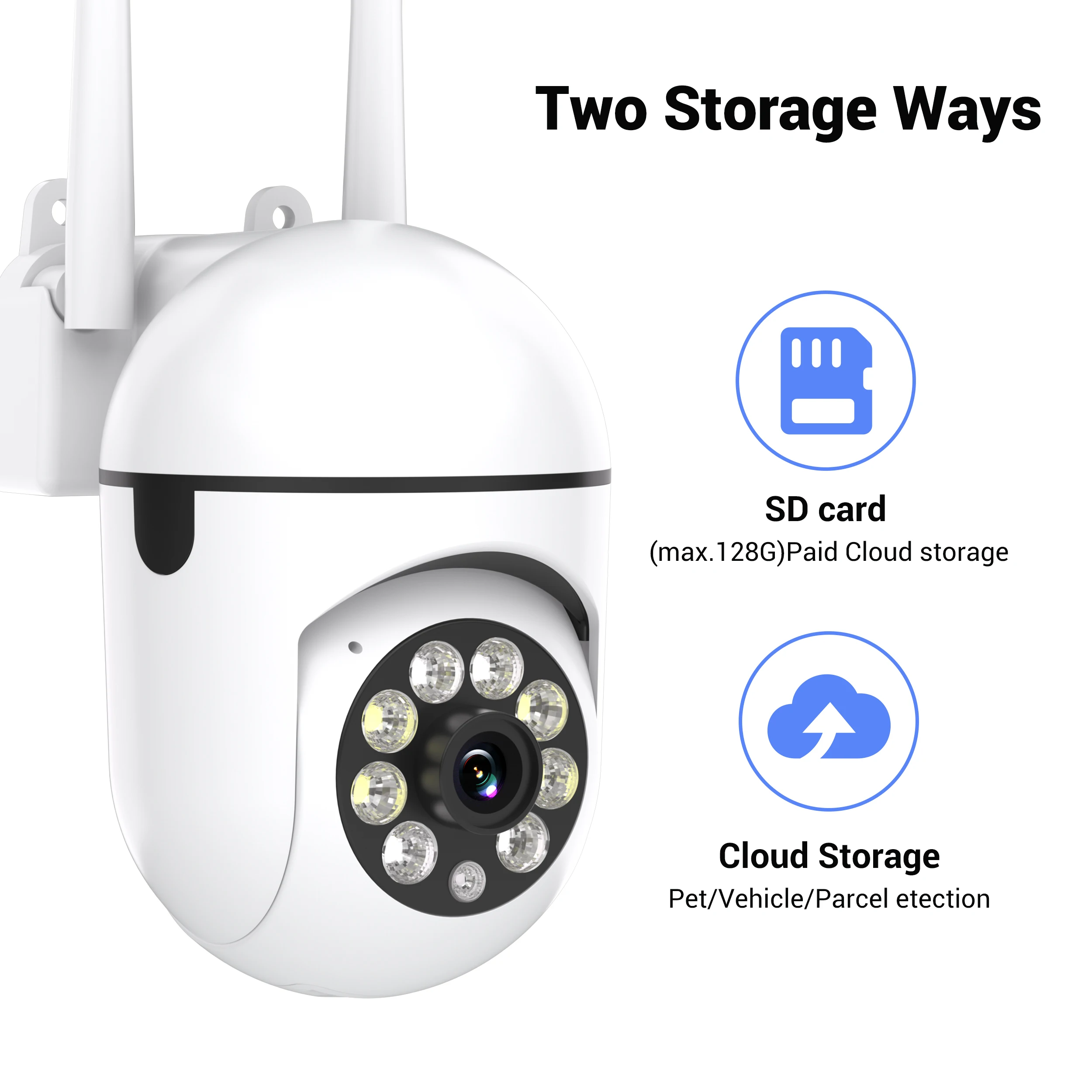 Ease Life APP Wireless 1080P HD Indoor/Outdoor WiFi Security Camera, Color Night Vision, 2-Way Audio, 360° Black Y108