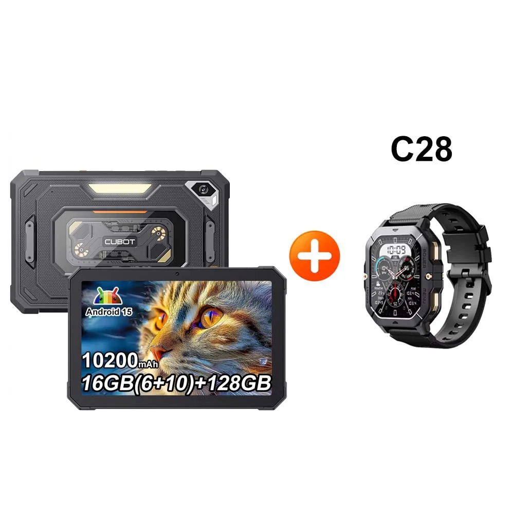 [Shipping From Poland] Cubot Tab KingKong Mini Android 15 Rugged Tablet 16GB(6+10) 128GB 10200mAh 8.68'' 90Hz Camping Light 48MP
