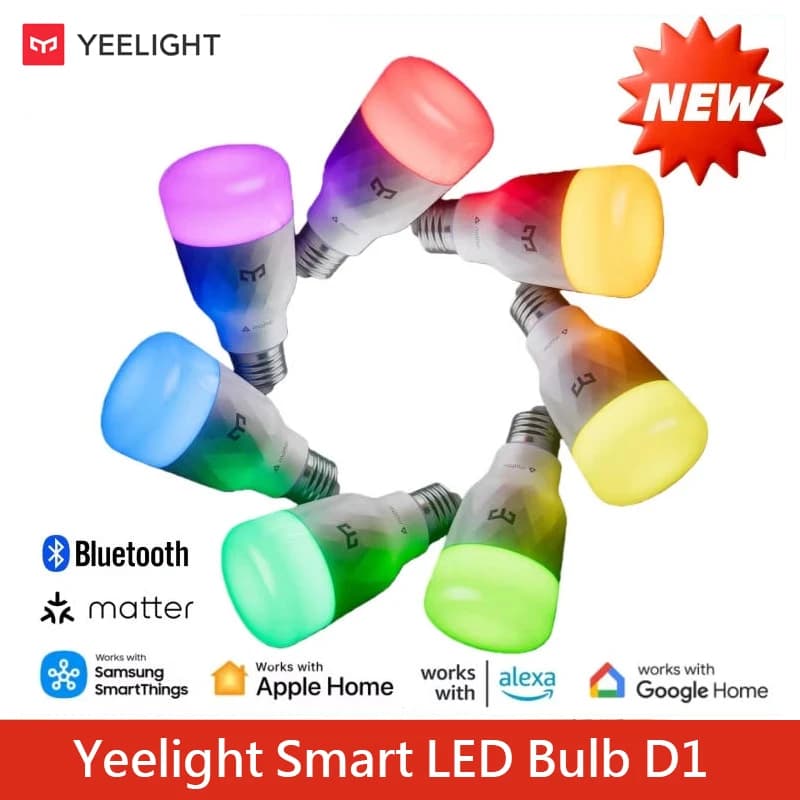 YEELIGHT Smart LED Bulb D1 RGB E27 Bluetooth Connection Dimmable 1300 Lumens Smart Voice Control Compatible For Apple Home Alexa