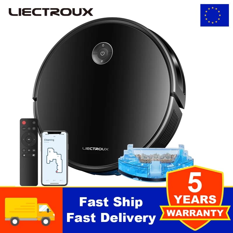 Robot Vacuum Cleaner Liectroux C7, AI Map Navigation ,6000PA Suction,WiFi App,Smart Home Mop,Floor Carpet Washing Appliance