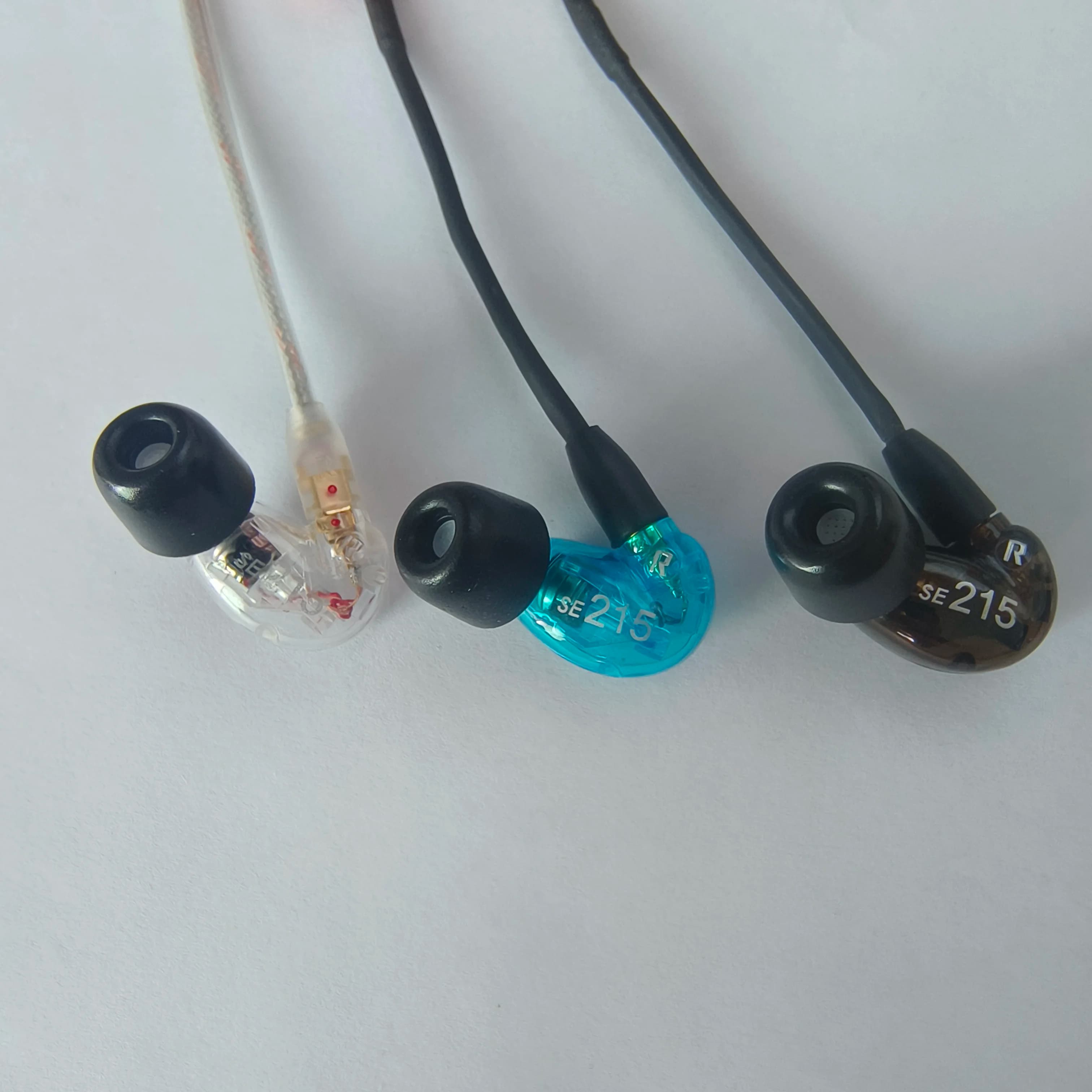 High quality SE215 Hi-fi stereo Headphones 3.5MM In ear Earphones Separate Cable earbuds with Box Transparent black blue