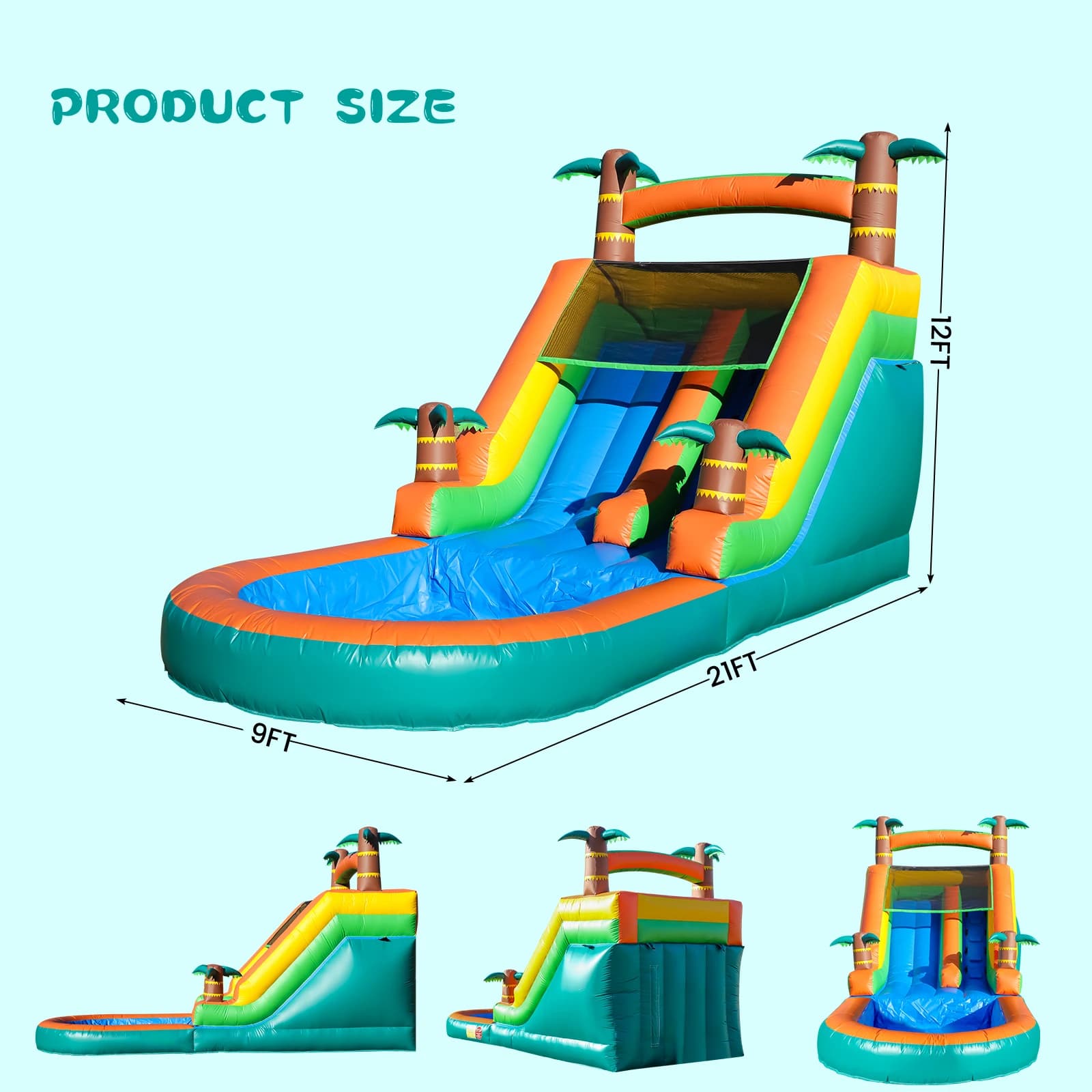 21ft Giant Commercial PVC Inflatable Water Slide Bounce House Pool With Blower commercial  Children's playground water slide