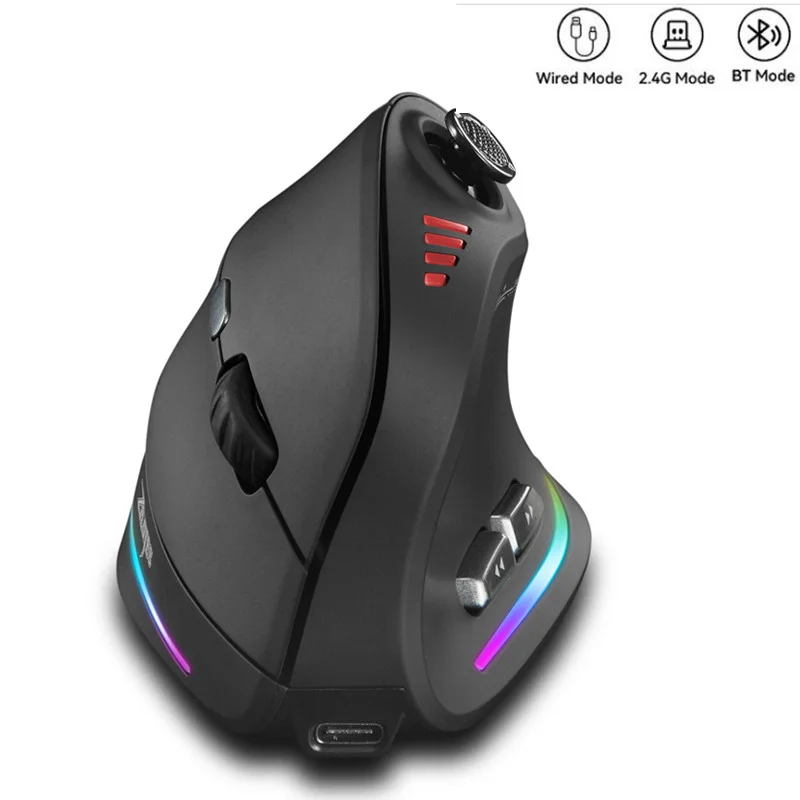 Wireless Vertical Mouse with jostik,Backlit Gaming Mouse ,Programmable Button 24000DPI Ergonomic Mice for Mac Windows