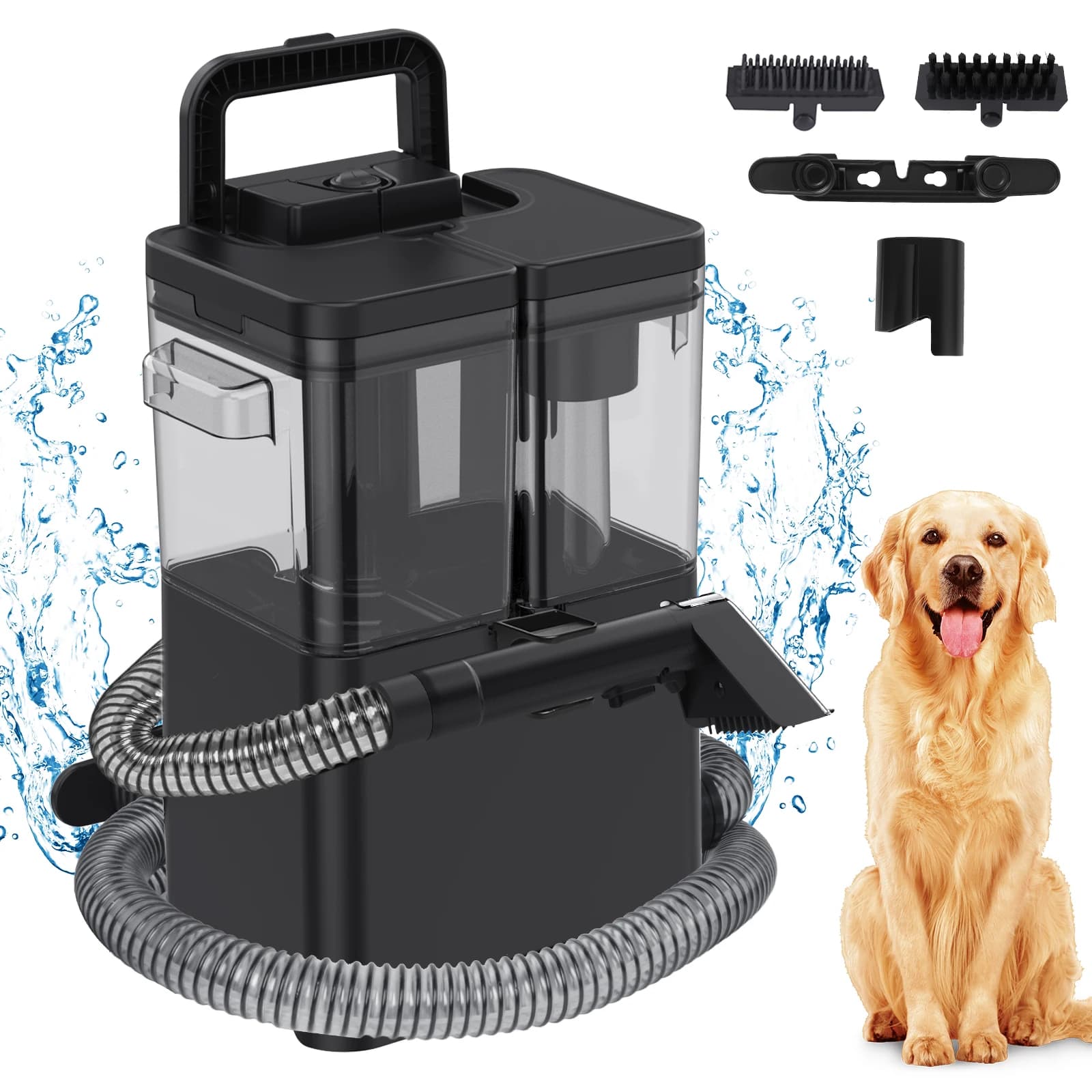 Carpet Cleaner Handheld Wash Vacuum Cleaner 450W Suction &Dual Water Tanks for Carpets and Fabric Sofas Pet Stains Clean Machine