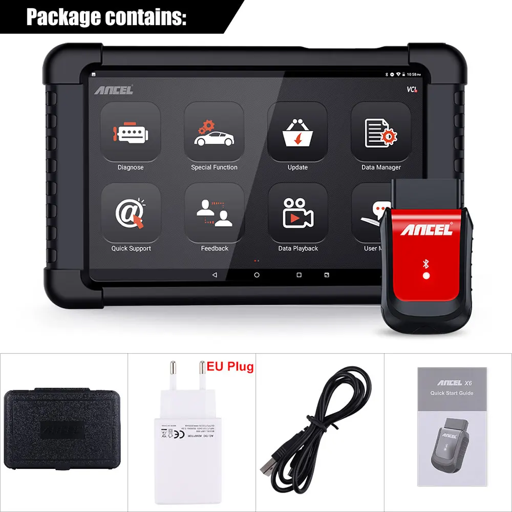 Ancel X6 OBD2 Automotive Scanner Professional ABS SRS Oil EPB BMS Reset All System Code Reader OBD 2 Car Diagnostic Scan Tools