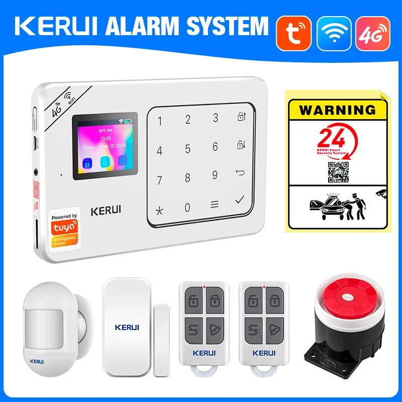 Fast Delivery from Poland KERUI Alarm System Set WiFi+4G Wireless Home Burglar Alarm Alexa Tuya Smart Security-protection 433mhz