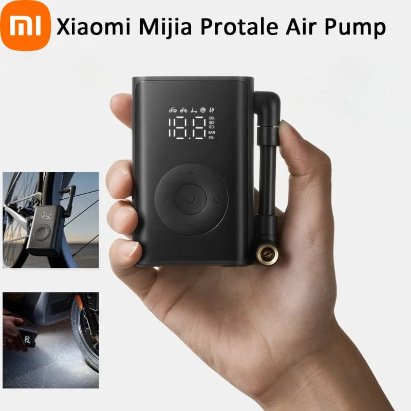 Xiaomi Mijia Protable Air Pump Mini 150psi Electric Inflation Display Screen 2000mAh Bicycling Ball Inflate Emergency Light