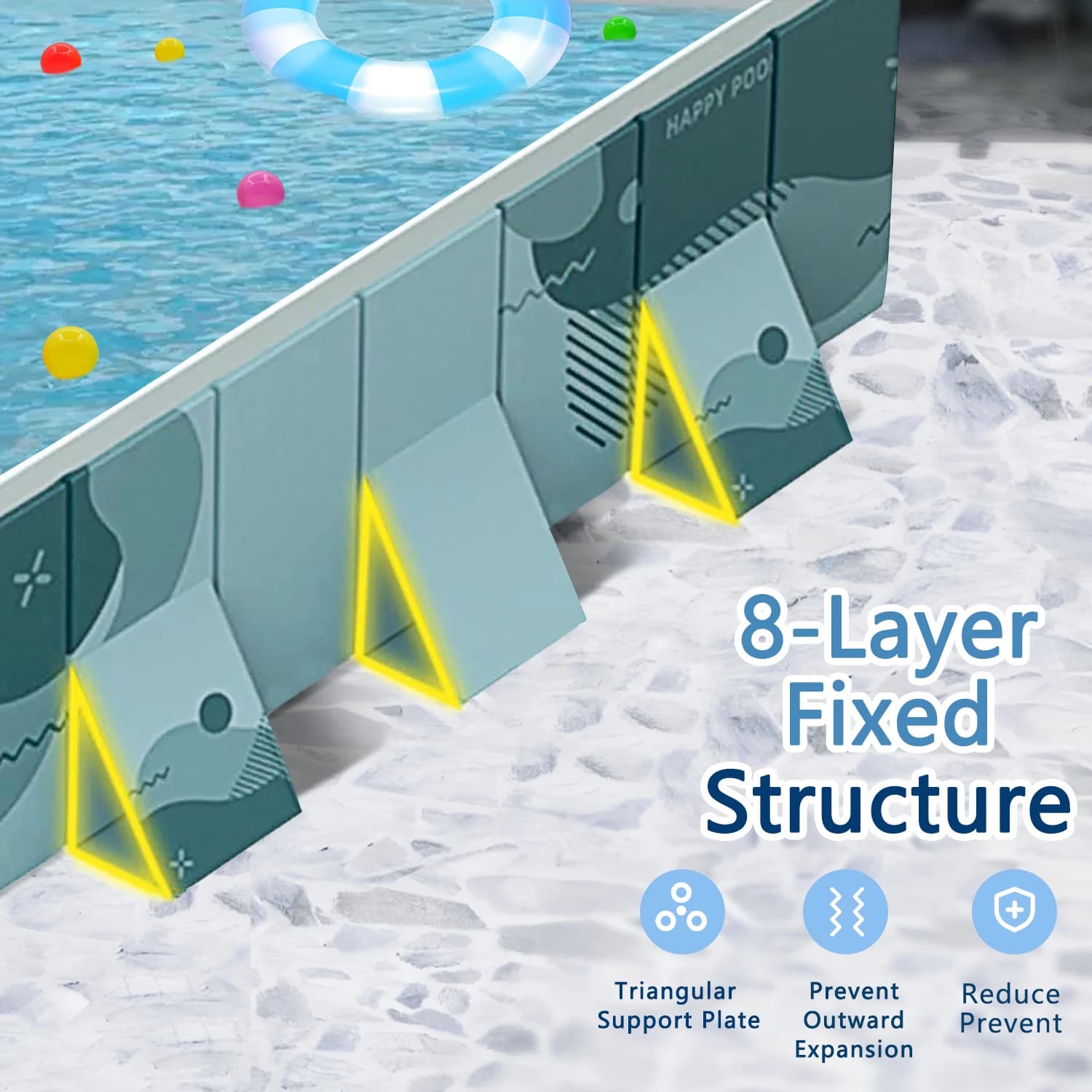 Printed Foldable Swimming Pool For Kids & Family Garden Use PVC Eco-friendly Leak-proof Pools For Kids Adults Outdoor Indoor Bathtub
