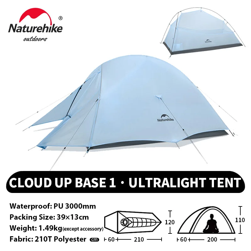 Naturehike Cloud Up 1 2 3 Person Camping Tent Ultralight Waterproof Trekking Tents Hiking Backpacking Shelter Tent Travel Tent