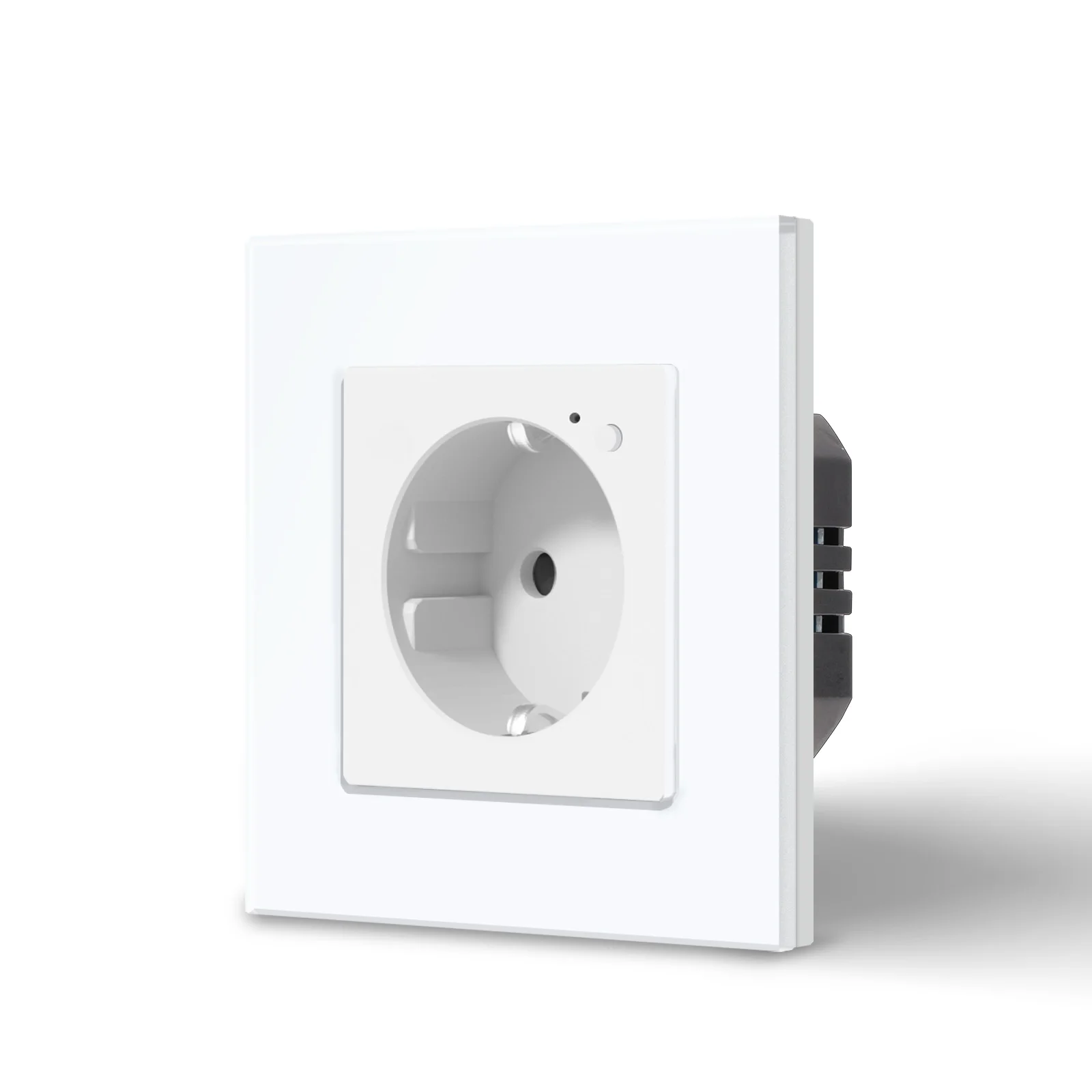BSEED E Series WIFI Smart Socket EU Standard White Glass Frame WIFI Outlet Home Improvement Intelligent Safe Plug Work With Tuya App Compatible With Google Assistant Alexa