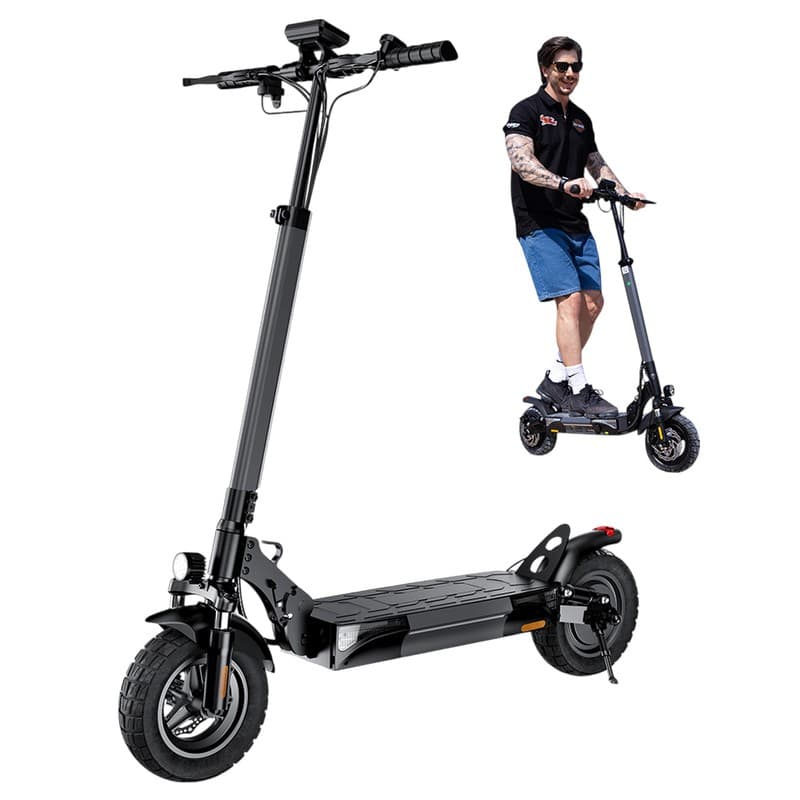 iScooter W9 Electric Scooter, 1000W Motor, 48V 14Ah Battery, 10 inch Tires, 45km/h Max Speed, 45km Range, Front & Rear Disc Brake, Dual Shock Absorption, LCD Display