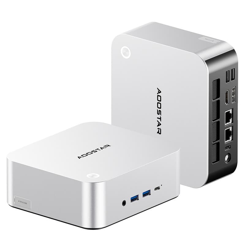 AOOSTAR MACO Mini PC, AMD Ryzen 7 Pro 6850H 8 Cores Max 4.7GHz, 24GB LPDDR5 RAM 1TB SSD, HDMI+DP+2*USB4 Quad Screen Display, WiFi 6 Bluetooth 5.2, 2*2.5G RJ45, 2*USB3.2, 2*USB2.0, 1*Oculink, 1*Headphone Jack , Fingerprint Unlock