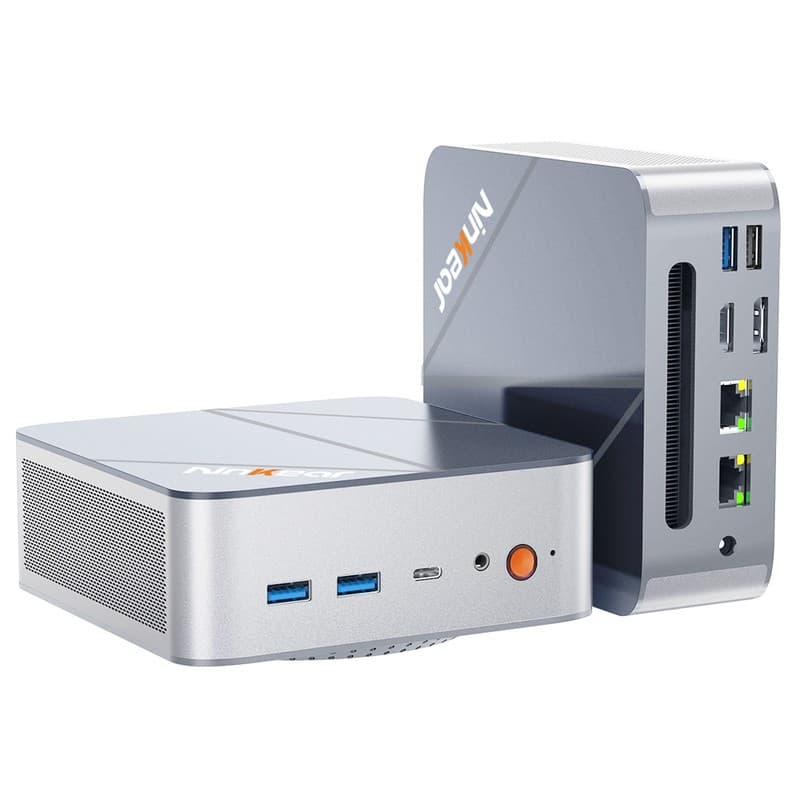 Ninkear M8 Mini PC, AMD Ryzen 7 8745HS 8 Cores Max 4.9GHz, 16GB DDR5 RAM 1TB SSD, DP(8K) + HDMI(4K) + Type-C(4K) Triple Display, WiFi 6 Bluetooth 5.2, 3.*USB3.2, 1*USB2.0, 2*2.5G RJ45, 1*Headphone Jack