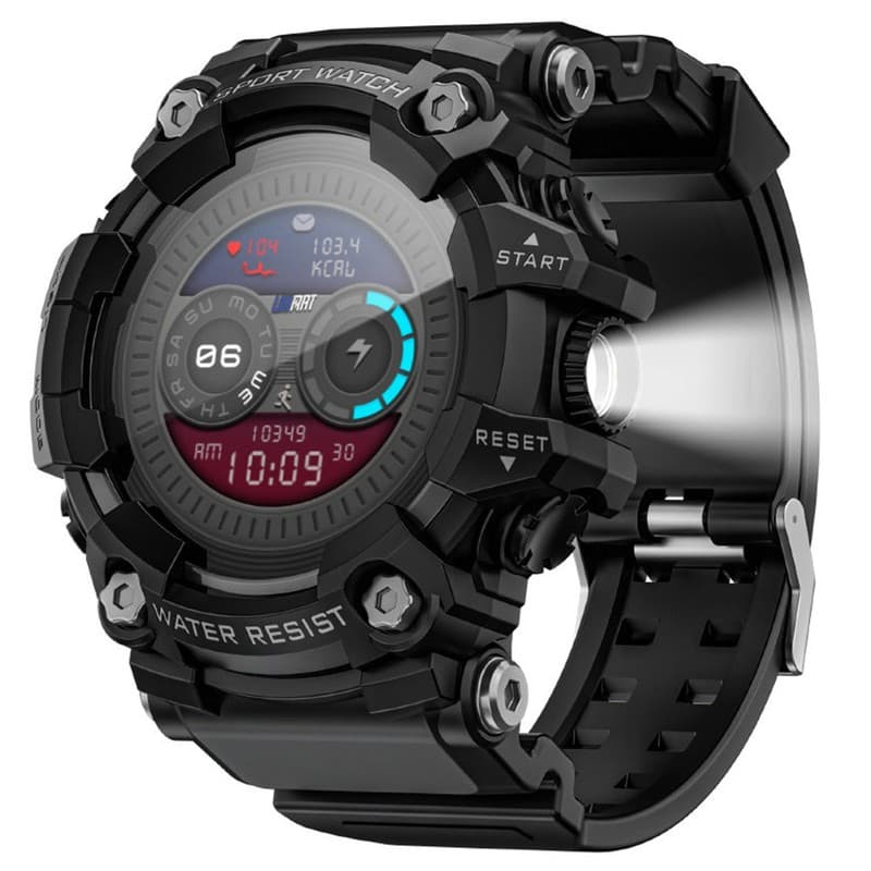 LOKMAT ATTACK GT Smart Watch, 1.32-inch HD Full-Touch Display 360×360, IP68 Waterproof Rugged Outdoor Design, 100+ Sports Modes, Bluetooth Calling, Heart Rate & Sleep Monitoring, 15-Day Battery Life -