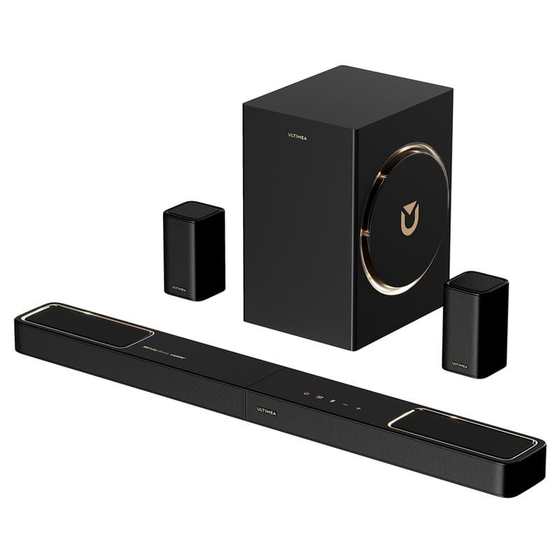 Ultimea Skywave F40 Boom 5.1.2 Soundbar, Dolby Atmos Surround Sound System, HDMI eARC, 8 Drivers, Bluetooth 5.4, App Control, Adjustable Bass, Wireless Subwoofer & Rear Speakers