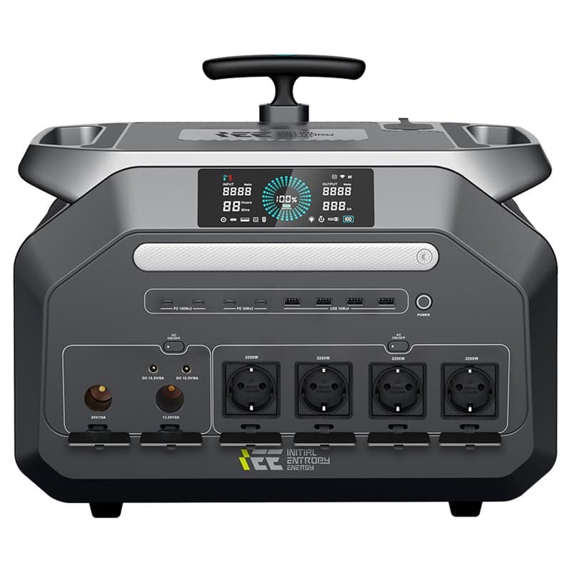 IEETek P3200 Portable Power Station, 2048Wh LiFePO4 Battery, 3200W Pure Sine Wave Output, 6400W Surge Power, 1.5H Fast Charging, 1000W Solar Input, <10ms EPS Backup, 4000+ Cycle Life, WiFi & Bluetooth App Control