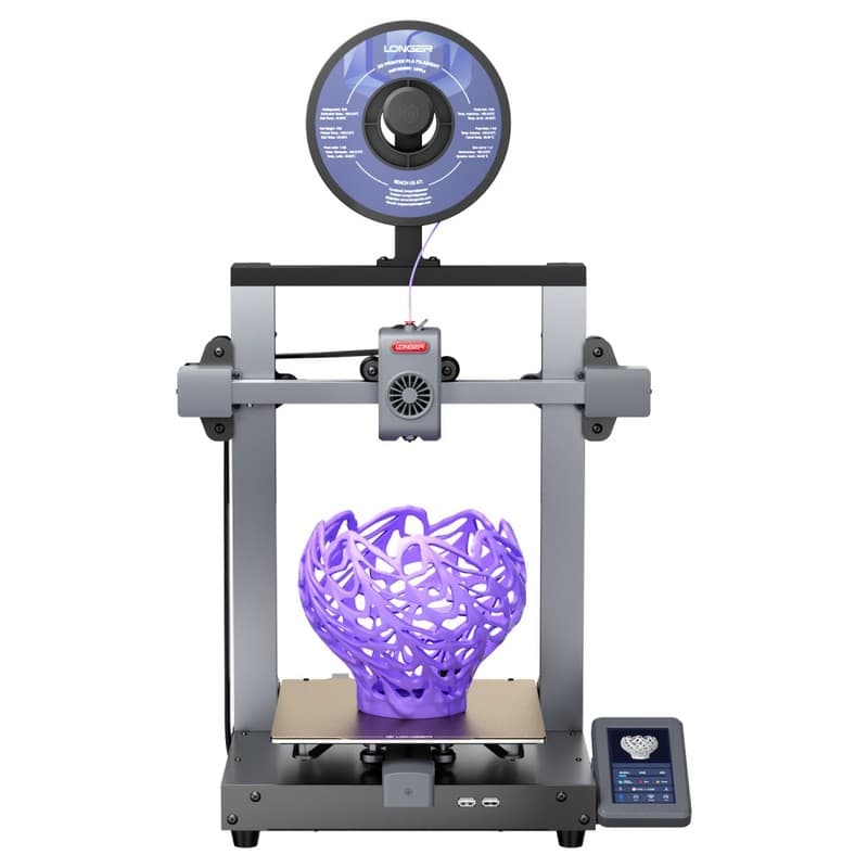 LONGER LK10 3D Printer, 500mm/s Print Speed, 0.1mm Accuracy, 225×225×265mm Build Volume, Full Auto Leveling, 4.3-inch Touchscreen, Dual Z-Axis, 300°C Hotend, WiFi/LAN/USB Connectivity, Compatible with PLA/PETG/ABS/ASA/TPU