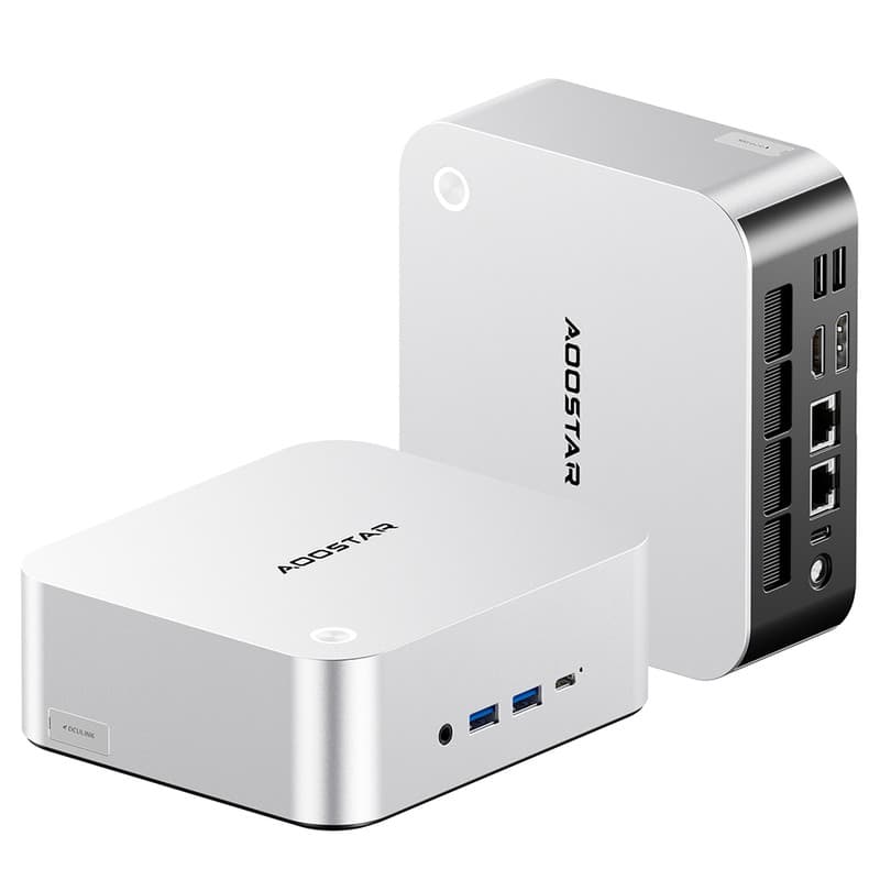AOOSTAR MACO Mini PC, AMD Ryzen 7 H 255 Processor 8-Core 16-Thread Up to 4.9GHz, Radeon 780M Graphics, 24GB DDR5 5600MHz RAM, 1TB PCIe 4.0 SSD, OCuLink eGPU Support, Dual 2.5G LAN, WiFi 6, USB4*2, Quad Display Output