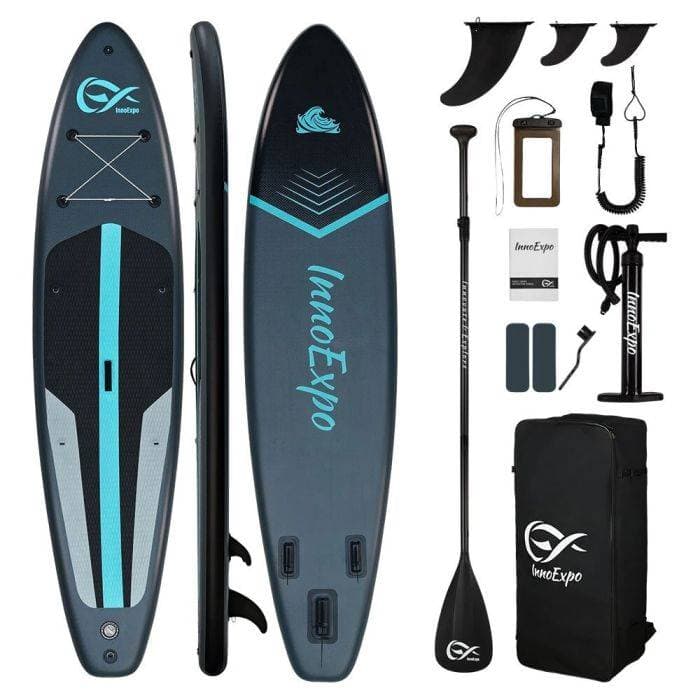 [EU Direct] InnoExpo 350*83*15CM Inflatable Stand Up Paddle Board 200kg Load Wide Sturdy SUP with Premium Accessories, Non-Slip Comfort Deck Surfboard for Family Adults & Pets (SUPIE71A
SUPIE71B)
