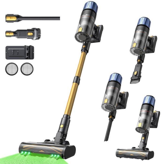 Proscenic P15 Cordless Stick Vacuum Cleaner, 50kPa 580W Powerful Suction, 70min Runtime, Anti-Tangle Brush, 6 Layers Filter